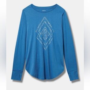 Torrid: Performance Cotton Long Sleeve Tunic Length Tee